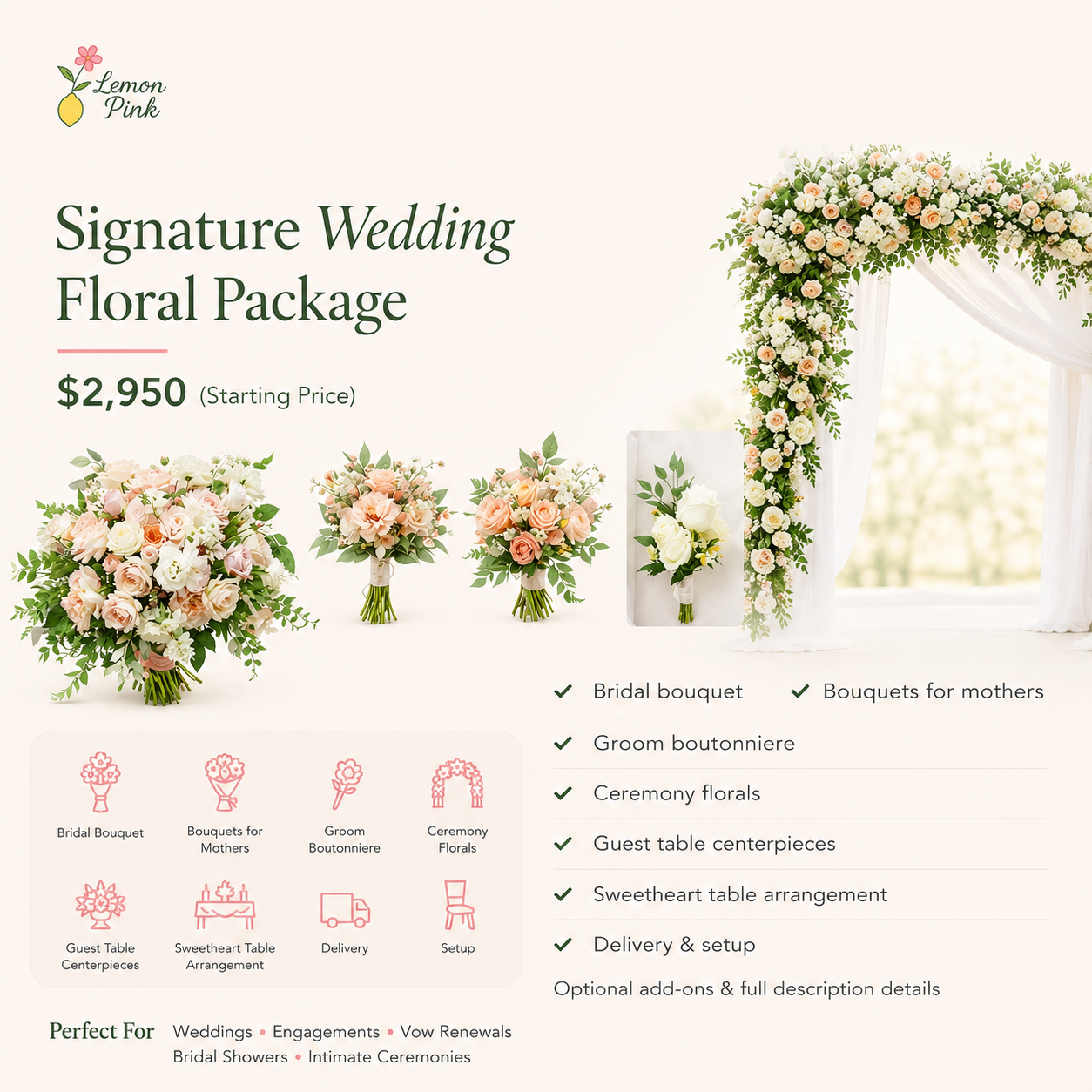 Signature Wedding Floral Package (Starting Price)